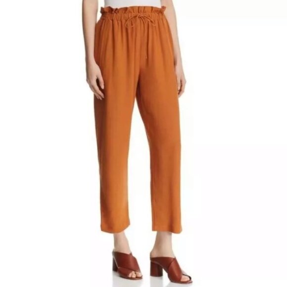 Eileen Fisher Tencel Viscose Crepe Paperbag Waist Straight Pant L - Picture 5 of 16